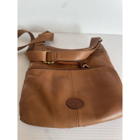 Fossil Morgan Traveler Brown Leather Crossbody Shoulder Bag - Picture 2 of 13